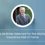 Mike McBride of Mason-McBride Insurance being inducted into the Insurance Hall of Fame