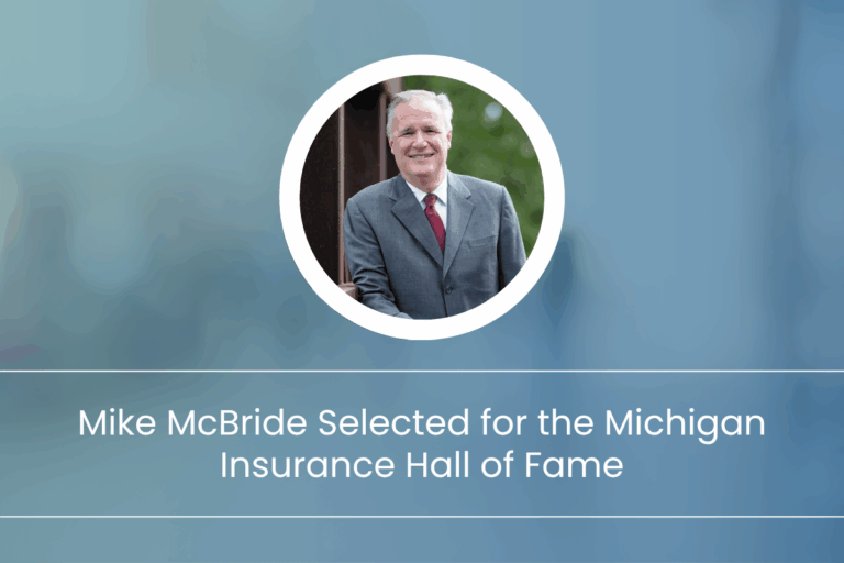 Mike McBride of Mason-McBride Insurance being inducted into the Insurance Hall of Fame
