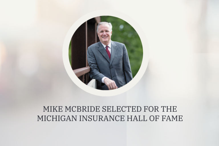 Mike McBride of Mason-McBride Insurance being inducted into the Insurance Hall of Fame